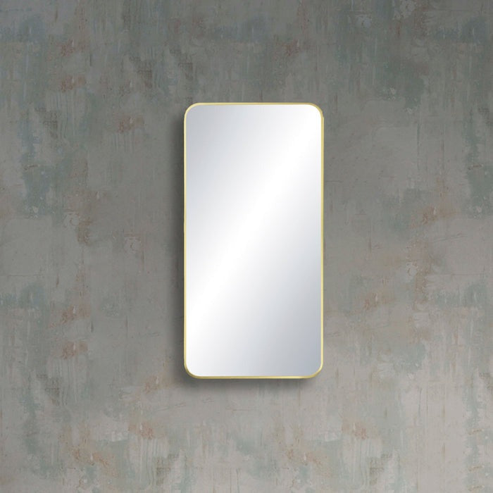 Blossom FM2 18"x36" Brush Gold Square Sleek Durable Metal Framed Mirror