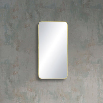 Blossom FM2 18"x36" Brush Gold Square Sleek Durable Metal Framed Mirror