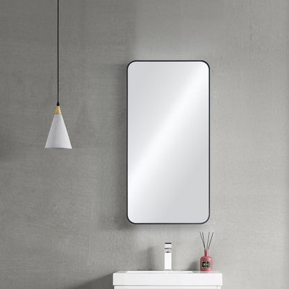 Blossom FM2 18"x36" Matte Black Square Sleek Durable Metal Framed Mirror