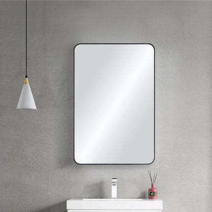Blossom FM2 24"x36" Matte Black Square Sleek Durable Metal Framed Mirror