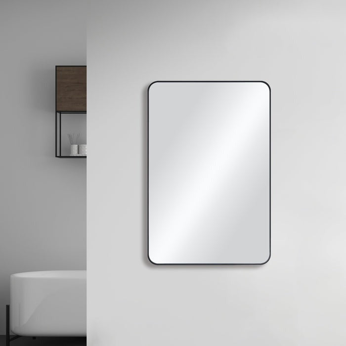 Blossom FM2 24"x36" Matte Black Square Sleek Durable Metal Framed Mirror