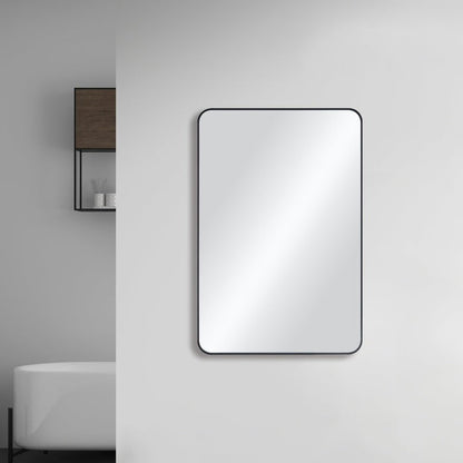 Blossom FM2 24"x36" Matte Black Square Sleek Durable Metal Framed Mirror