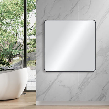 Blossom FM2 36"x36" Matte Black Square Sleek Durable Metal Framed Mirror