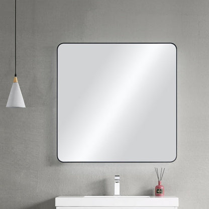 Blossom FM2 36"x36" Matte Black Square Sleek Durable Metal Framed Mirror