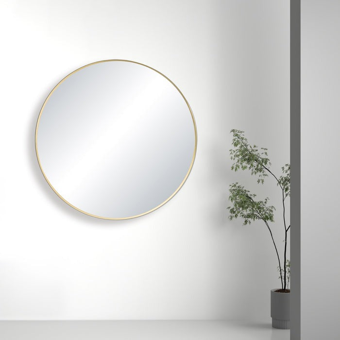 Blossom FM3 24" Brush Gold Round Sleek Durable Metal Framed Mirror