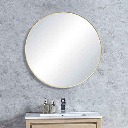 Blossom FM3 24" Brush Gold Round Sleek Durable Metal Framed Mirror
