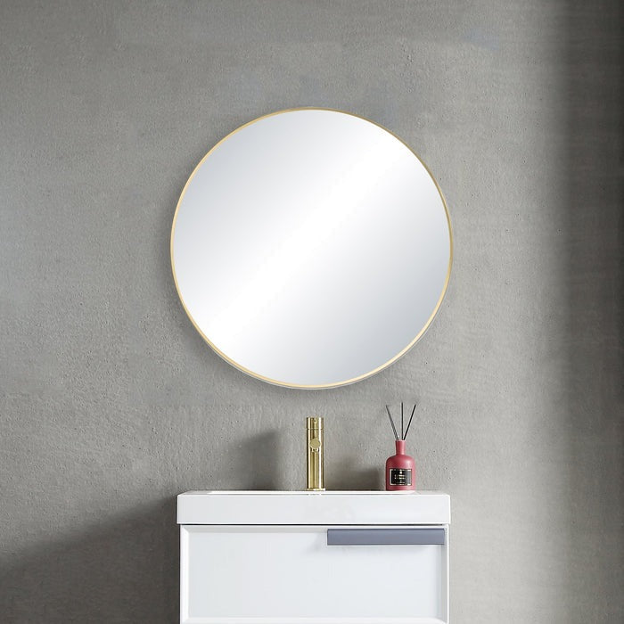 Blossom FM3 28" Brush Gold Round Sleek Durable Metal Framed Mirror