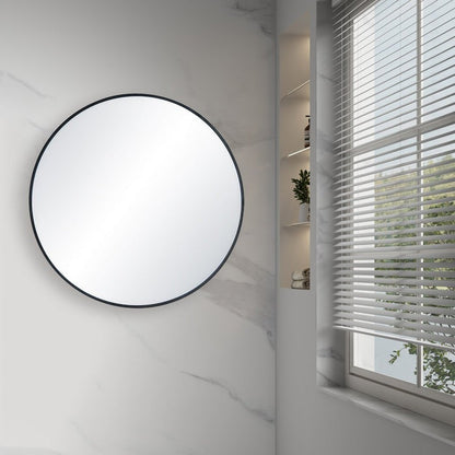 Blossom FM3 32" Matte Black Round Sleek Durable Metal Framed Mirror