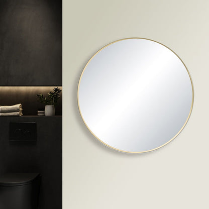 Blossom FM3 36" Brush Gold Round Sleek Durable Metal Framed Mirror
