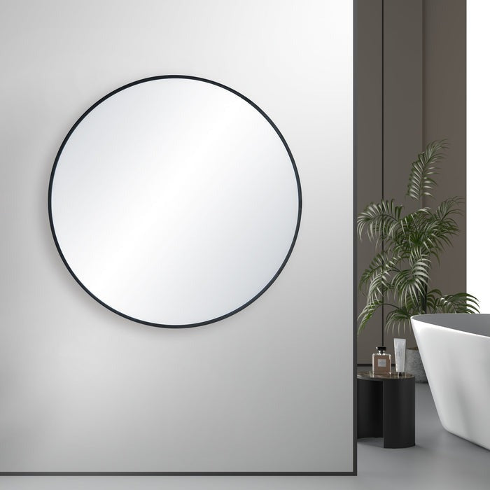Blossom FM3 36" Matte Black Round Sleek Durable Metal Framed Mirror