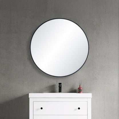 Blossom FM3 36" Matte Black Round Sleek Durable Metal Framed Mirror