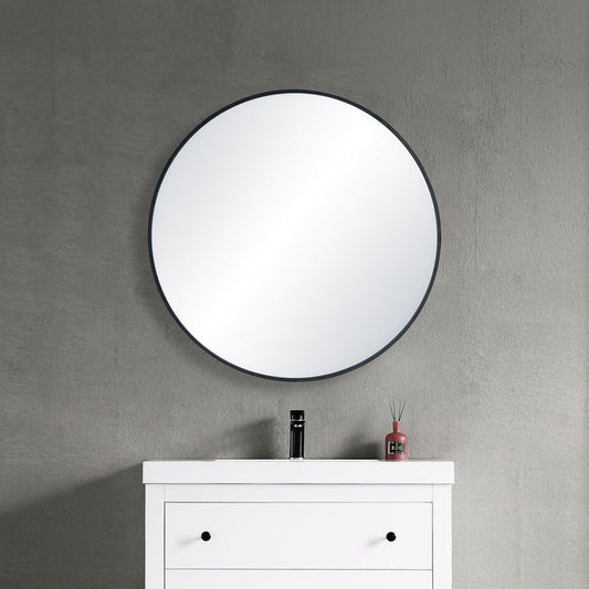 Blossom FM3 36" Matte Black Round Sleek Durable Metal Framed Mirror