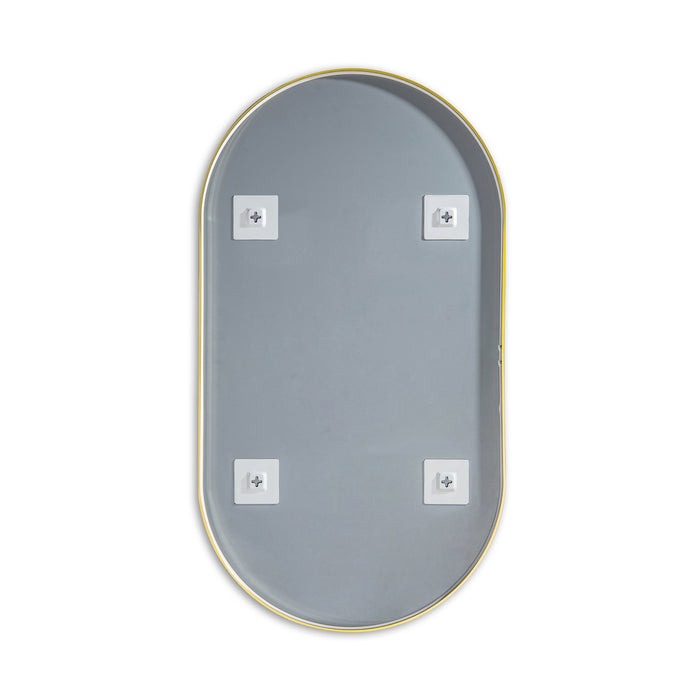 Blossom FM4 20" x 36" Brush Gold Oval Sleek Durable Metal Framed Mirror