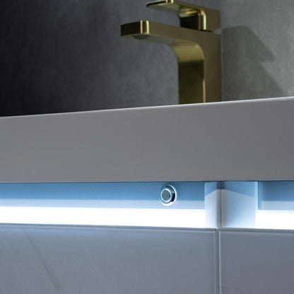 Blossom Jena 60" 4-Drawer Light Grey Wall-Mounted Vanity Base