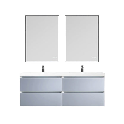 Blossom Jena 60" 4-Drawer Light Grey Wall-Mounted Vanity Base