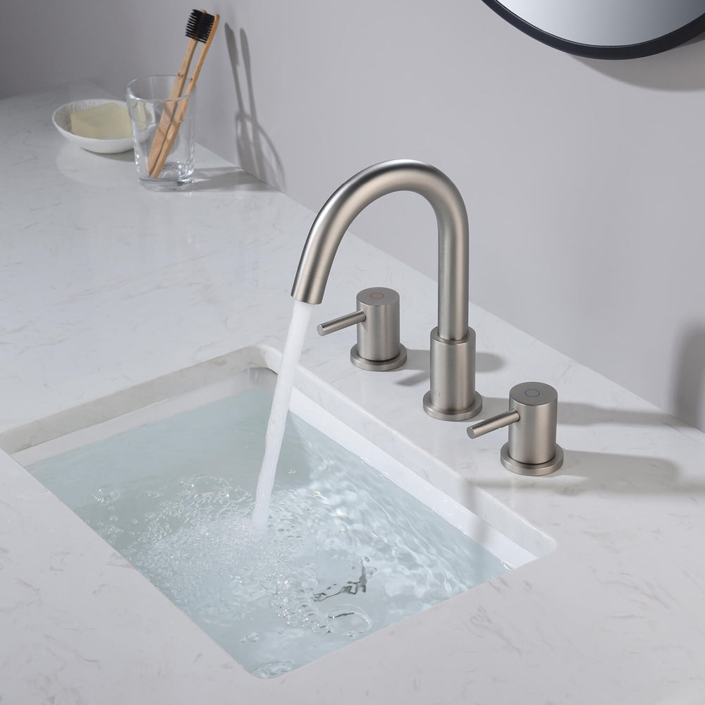Blossom KBF1016 10" x 15" Brush Nickel Two Handle Design Wide Spread Bathroom Sink Faucet