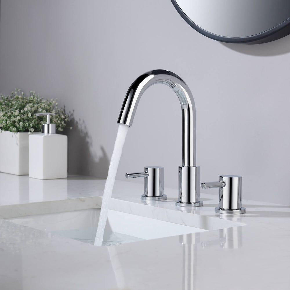 Blossom KBF1016 10" x 15" Chrome Two Handle Design Wide Spread Bathroom Sink Faucet