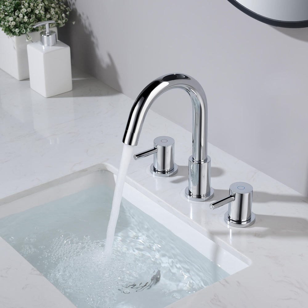 Blossom KBF1016 10" x 15" Chrome Two Handle Design Wide Spread Bathroom Sink Faucet