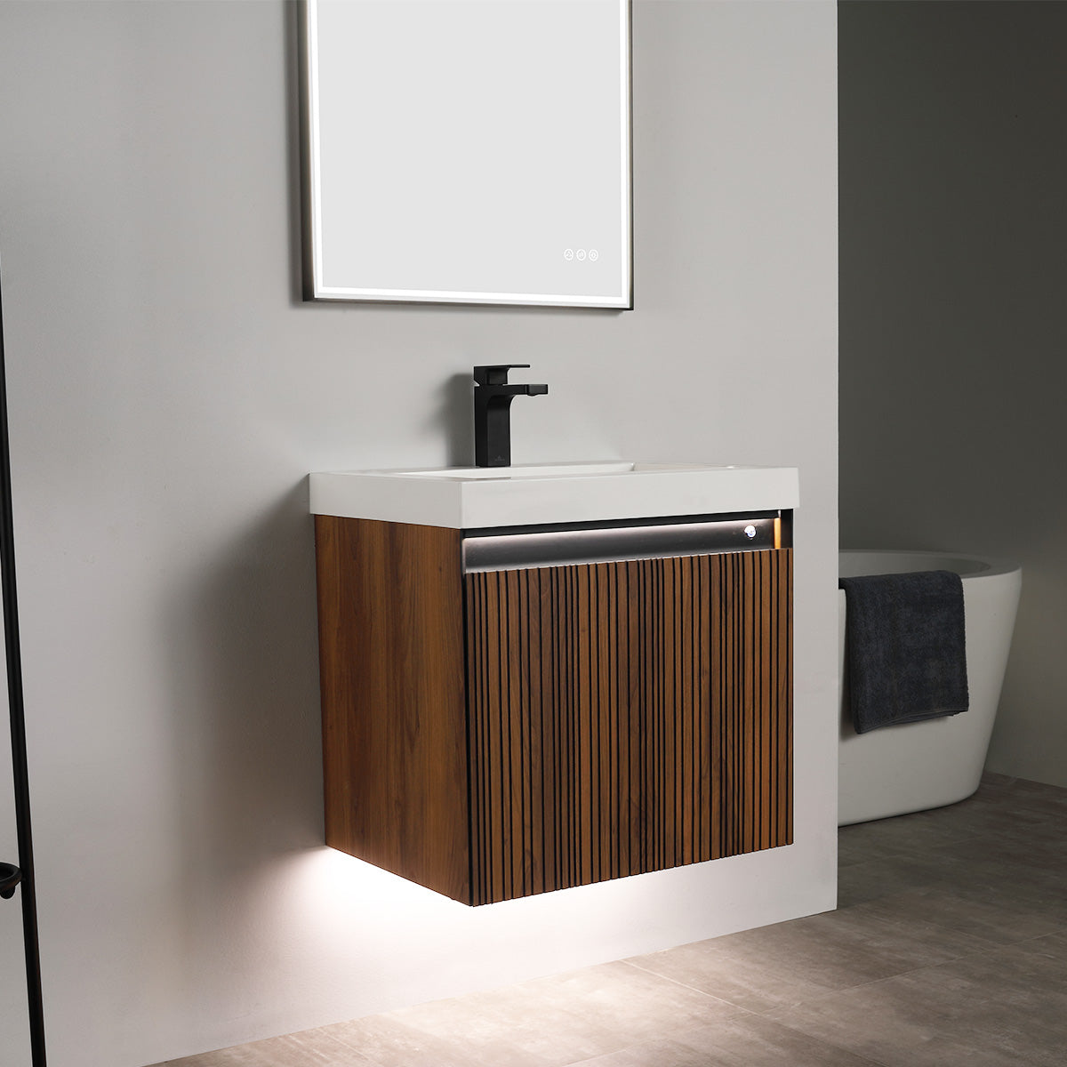 Blossom Lille 24" Brown Walnut Strip Single Vanity