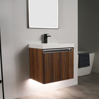 Blossom Lille 24" Brown Walnut Strip Single Vanity