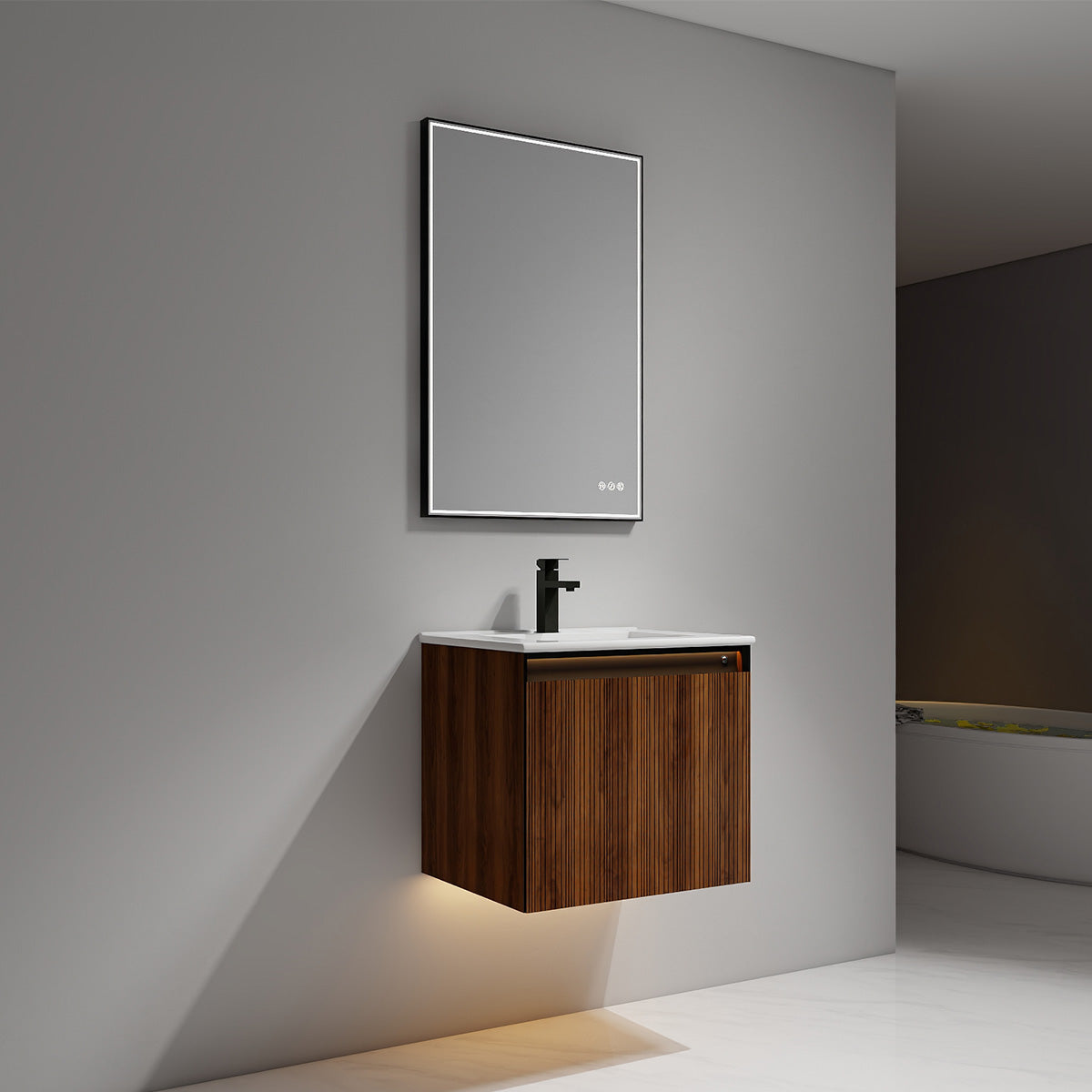 Blossom Lille 24" Brown Walnut Strip Single Vanity