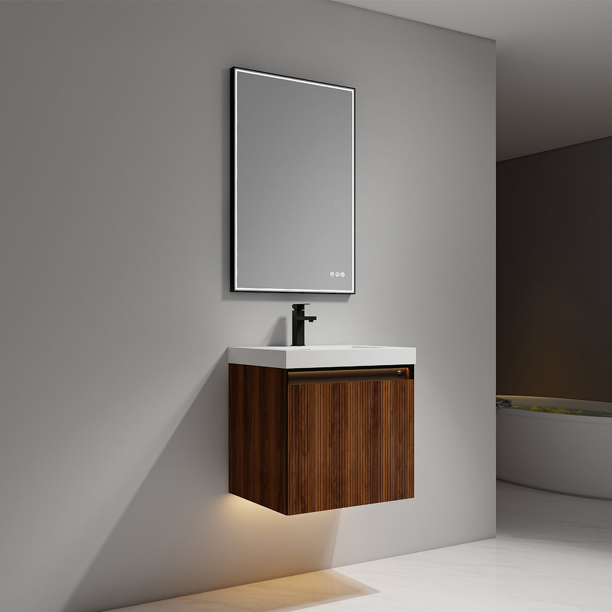 Blossom Lille 24" Brown Walnut Strip Single Vanity
