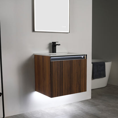 Blossom Lille 24" Brown Walnut Strip Single Vanity