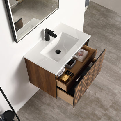 Blossom Lille 30" Brown Walnut Strip Single Vanity