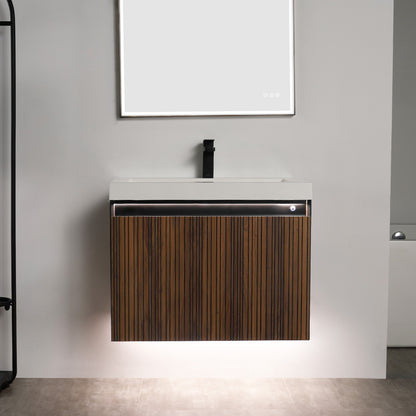 Blossom Lille 30" Brown Walnut Strip Single Vanity