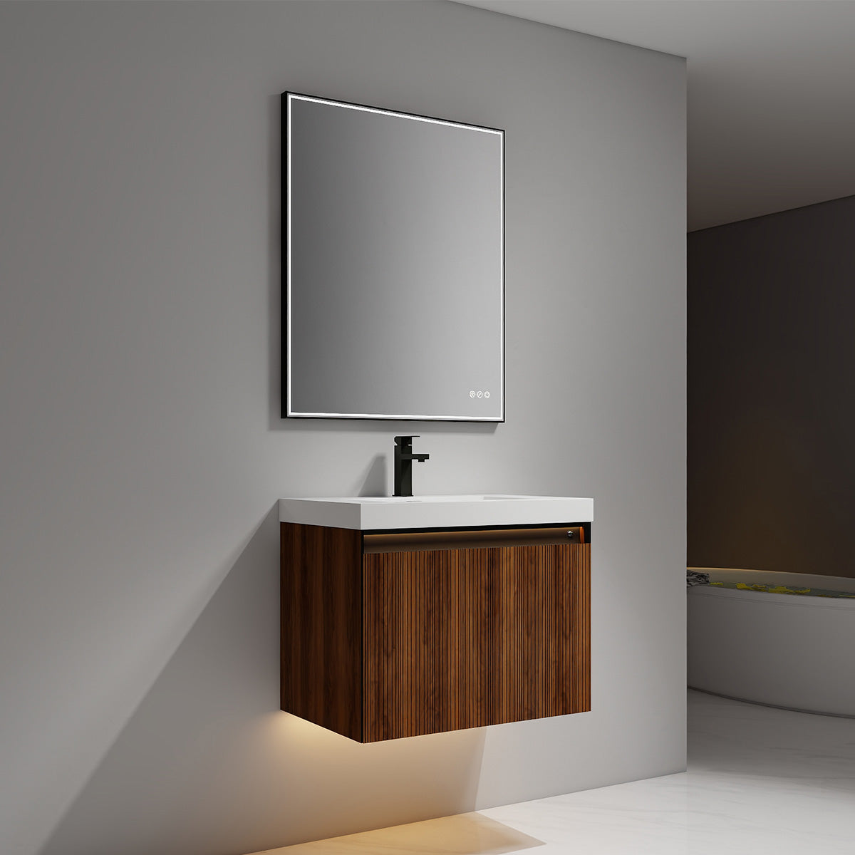 Blossom Lille 30" Brown Walnut Strip Single Vanity