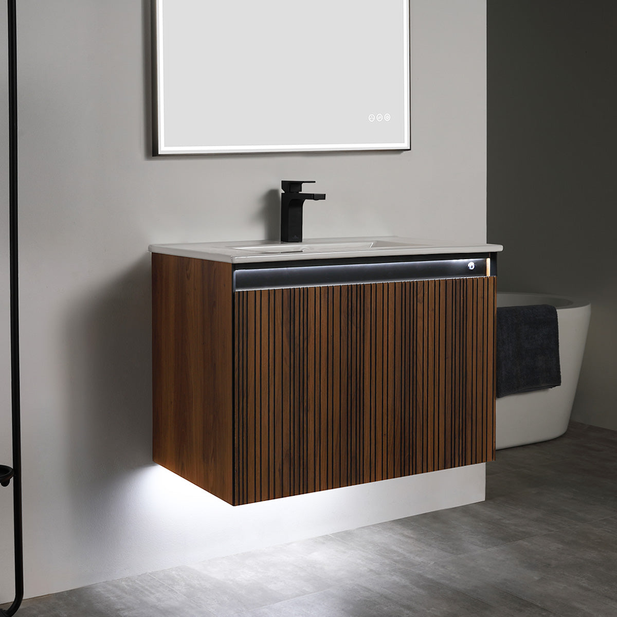 Blossom Lille 30" Brown Walnut Strip Single Vanity