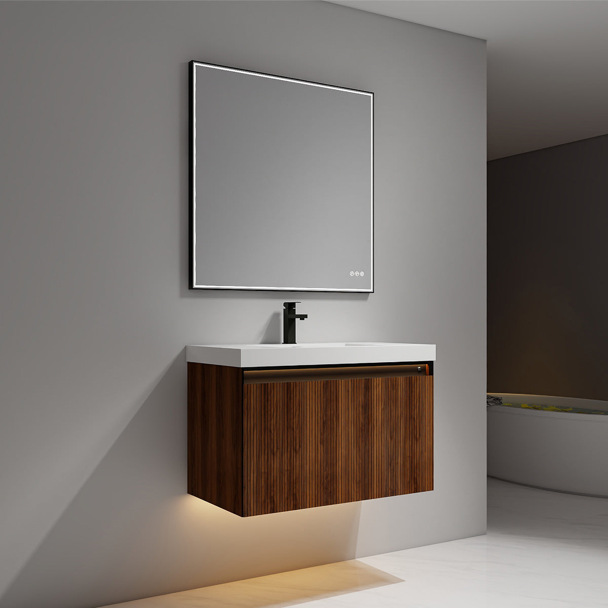 Blossom Lille 36" Brown Walnut Strip Single Vanity