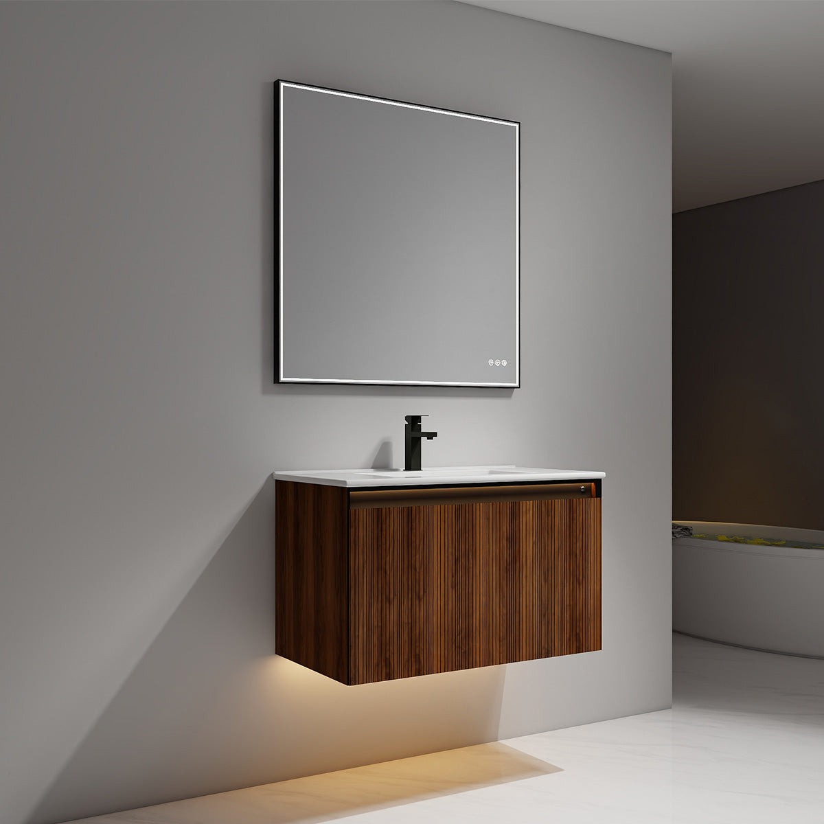 Blossom Lille 36" Brown Walnut Strip Single Vanity