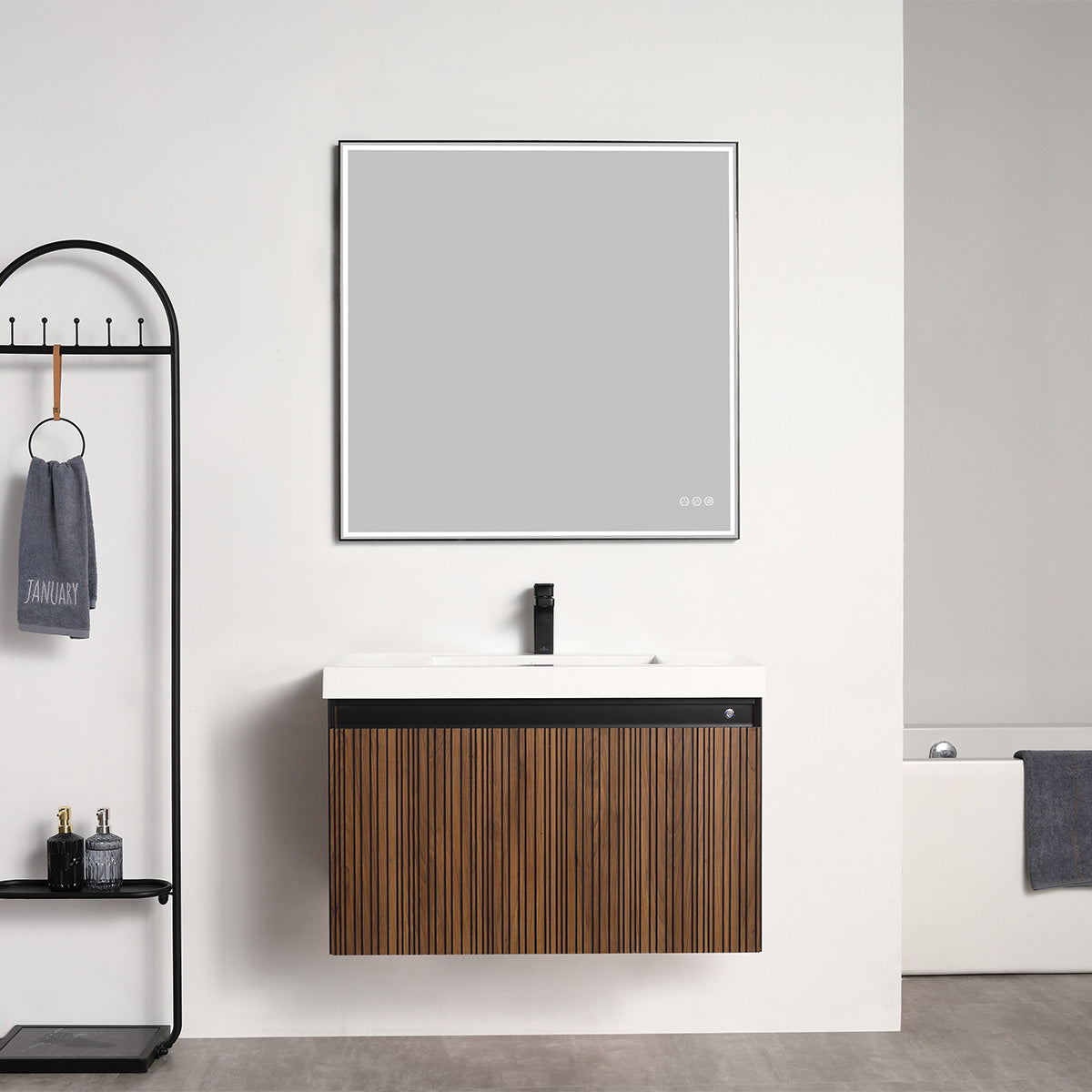 Blossom Lille 36" Brown Walnut Strip Single Vanity