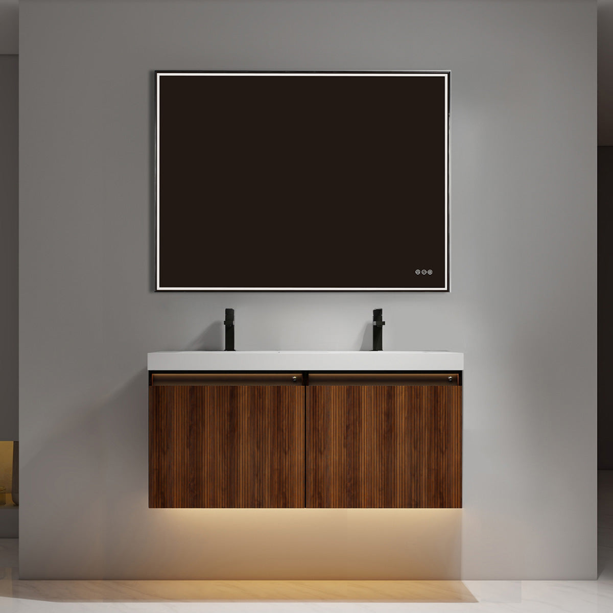 Blossom Lille 48" Brown Walnut Strip Double Vanity
