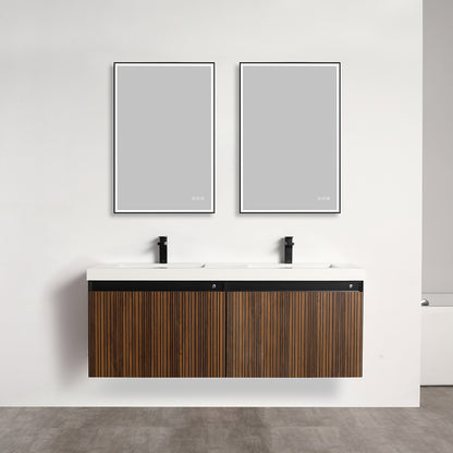 Blossom Lille 60" Brown Walnut Strip Double Vanity