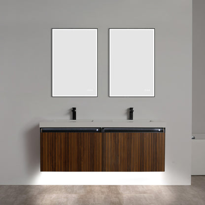 Blossom Lille 60" Brown Walnut Strip Double Vanity