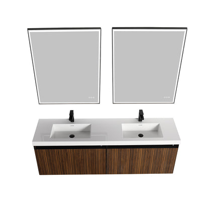 Blossom Lille 72" Brown Walnut Strip Double Vanity
