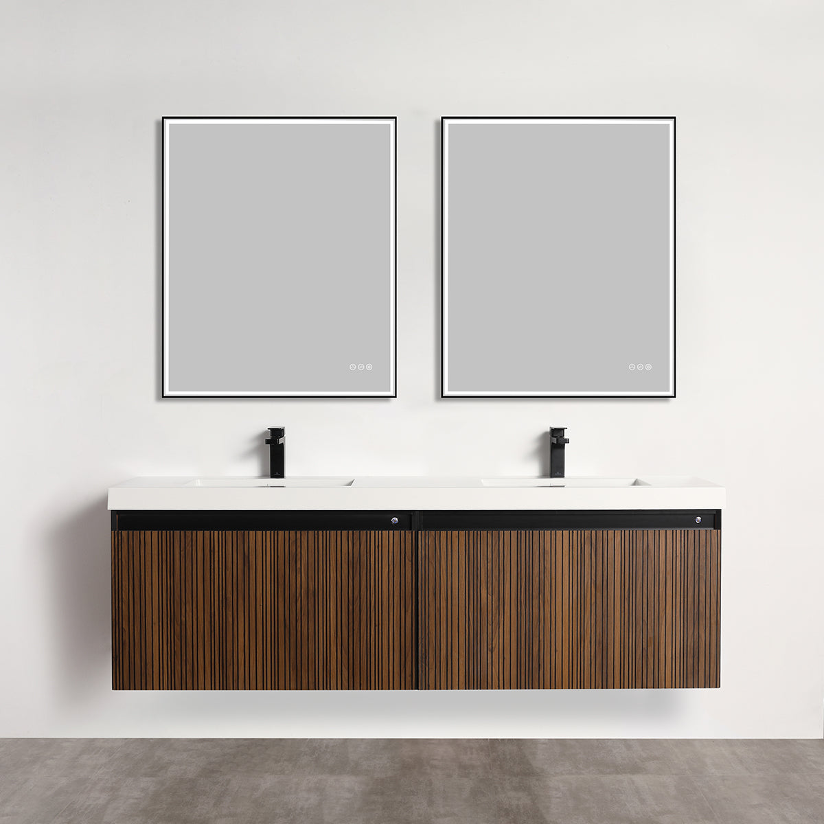 Blossom Lille 72" Brown Walnut Strip Double Vanity