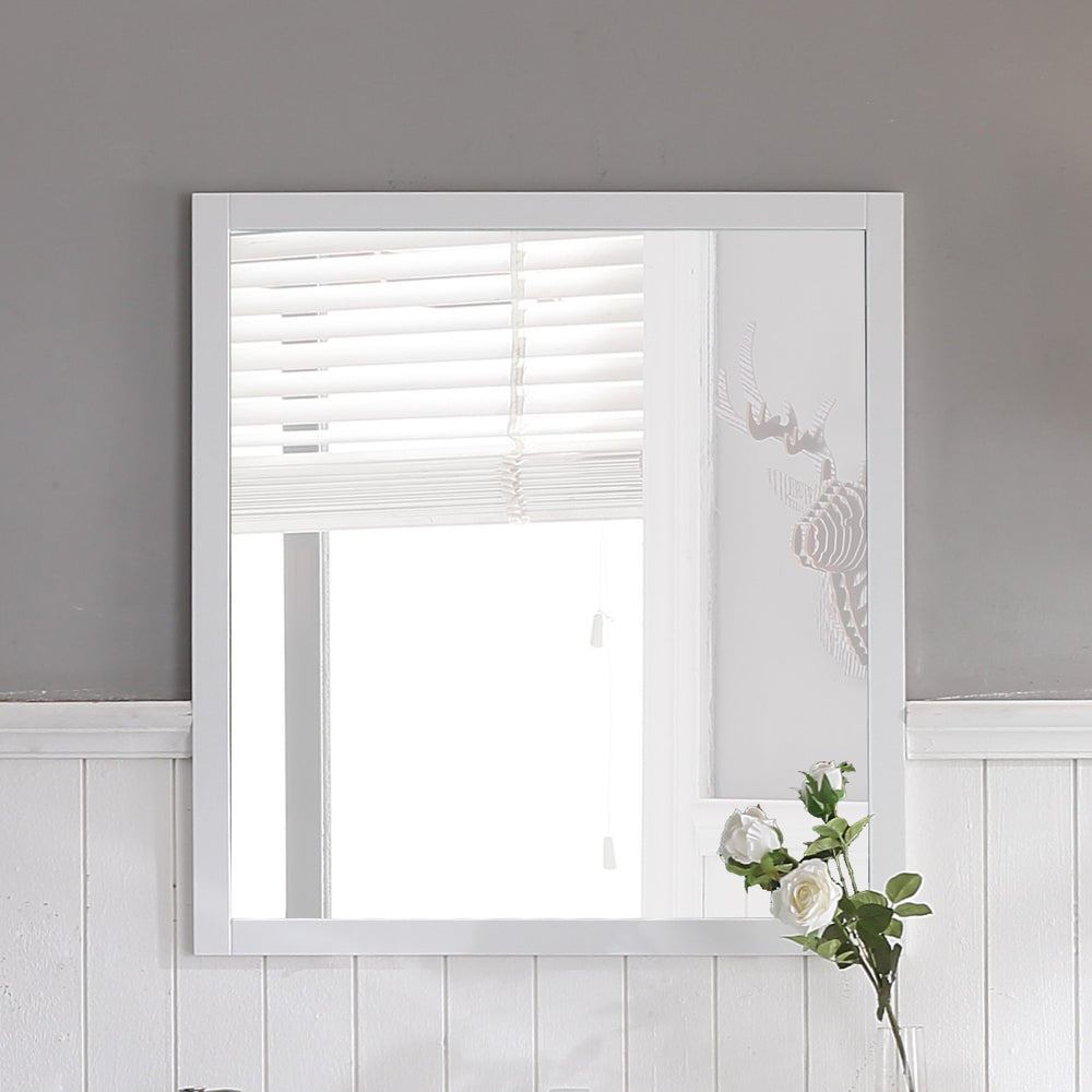 Blossom Lucca 36" Matte White Wall-Mounted Rectangle Mirror