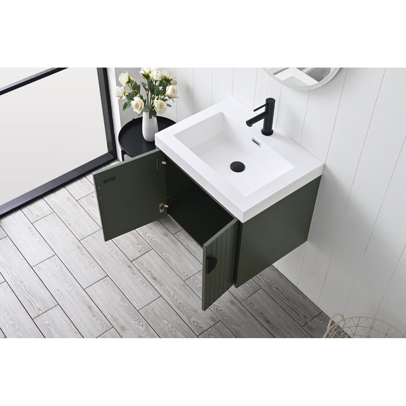 Blossom Moss 24" Sage Green Vanity with Acrylic Sink
