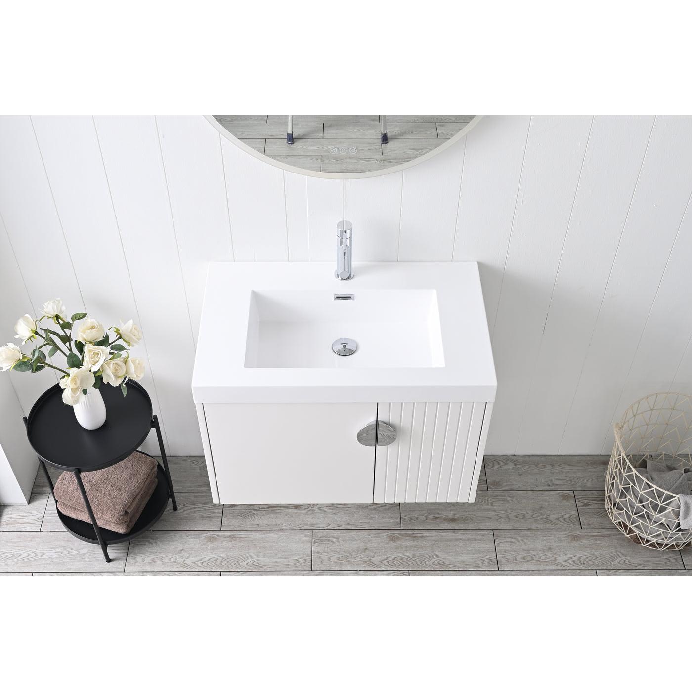 Blossom Moss 30" Matte White Vanity with Acrylic Sink