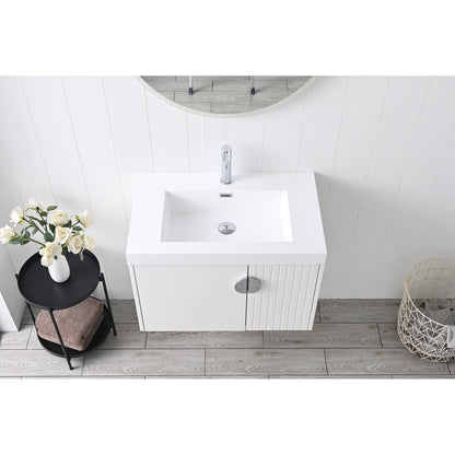 Blossom Moss 30" Matte White Vanity with Acrylic Sink