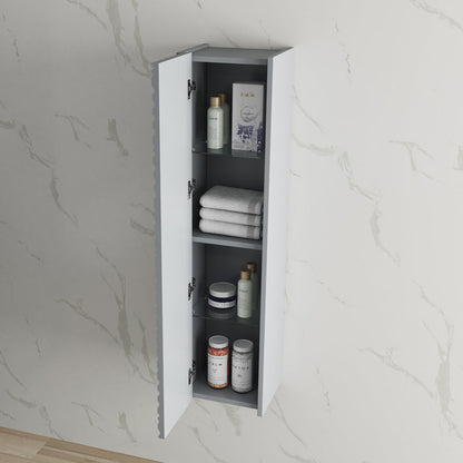 Blossom Paris 12" x 48" 1-Door Metal Grey Wall-Mounted Side Cabinet
