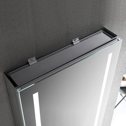 Blossom Pillar 24" Recessed or Surface Mount Left and Right-Hinged Door LED Mirror Medicine Cabinet Set Of 2 With Adjustable Glass Shelves, Built-In Defogger, Dimmer, USB & Electrical Outlet