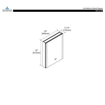 Blossom Pollux 24X32 Right LED Medicine Cabinet