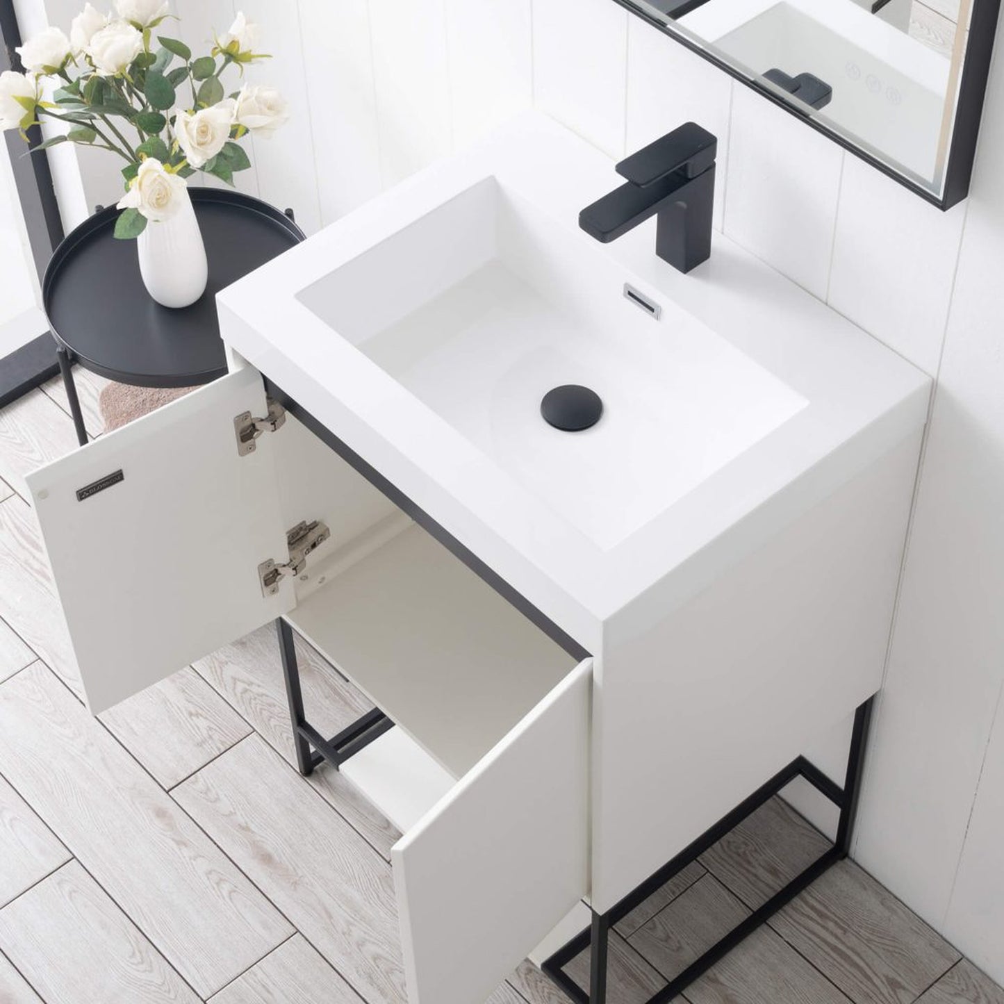 Blossom Porto 24" Matte White Freestanding Vanity With Acrylic Sink