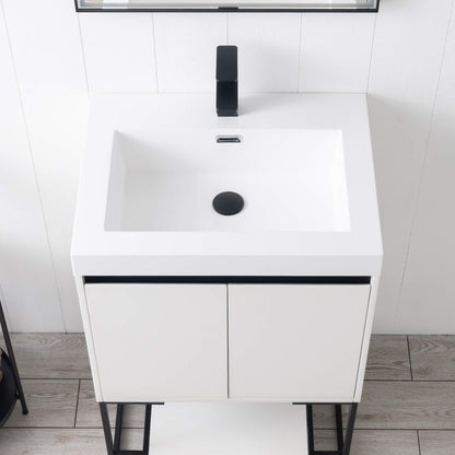 Blossom Porto 24" Matte White Freestanding Vanity With Acrylic Sink