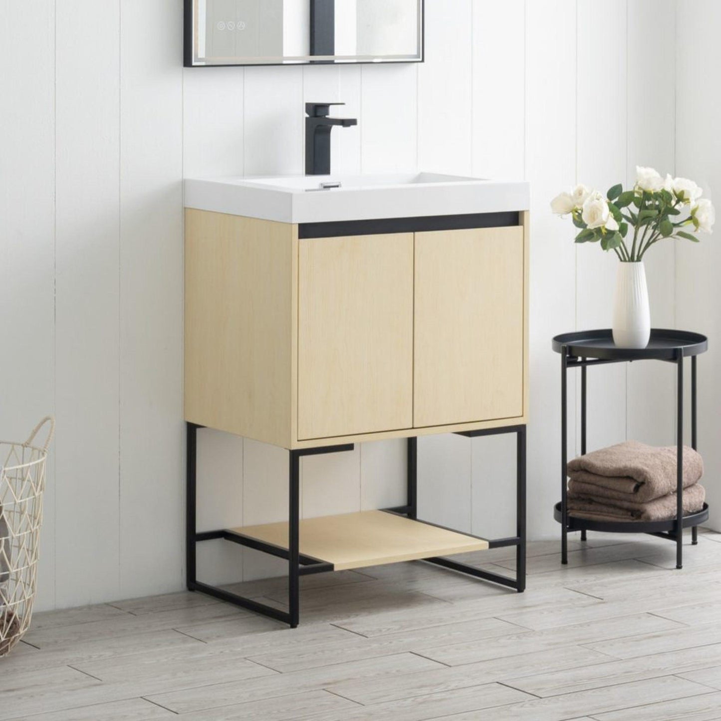 Blossom Porto 24" Nature Maple Freestanding Vanity With Acrylic Sink