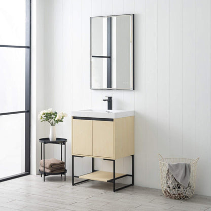 Blossom Porto 24" Nature Maple Freestanding Vanity With Acrylic Sink